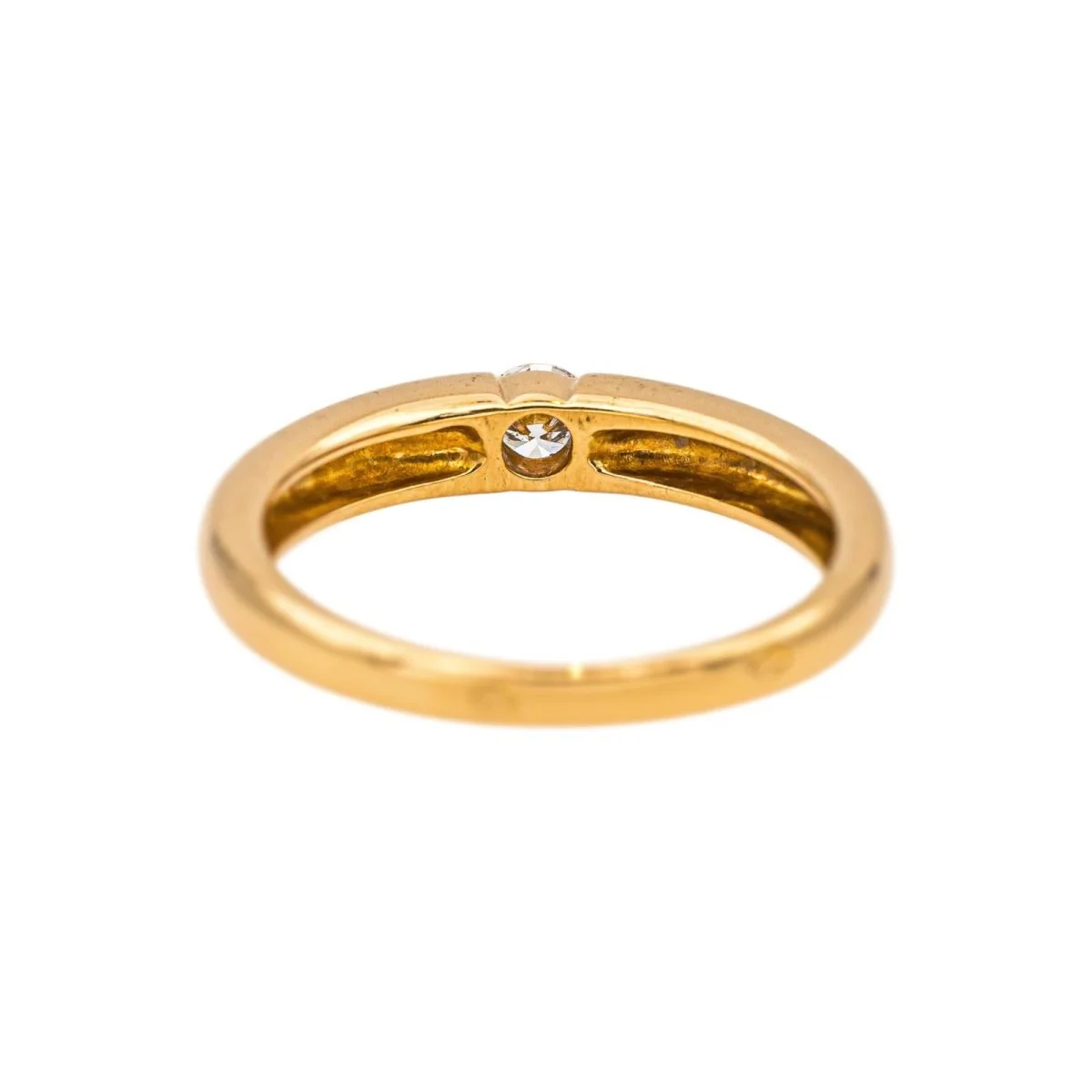 Bague Solitaire en or jaune et diamant - Image 5
