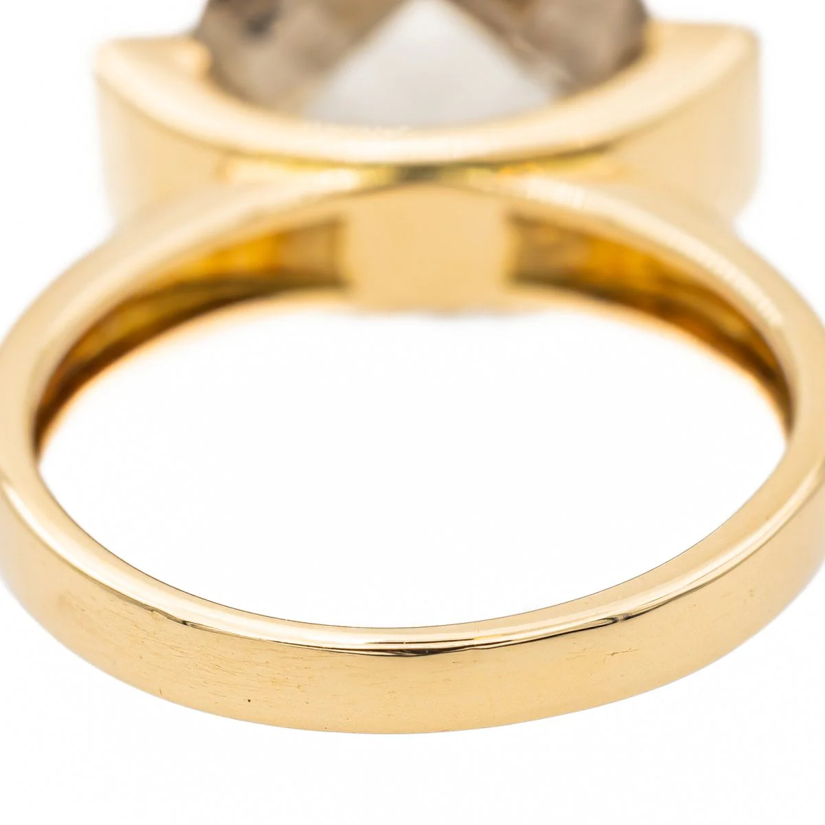 Bague Solitaire en or jaune et quartz fumé - Image 7