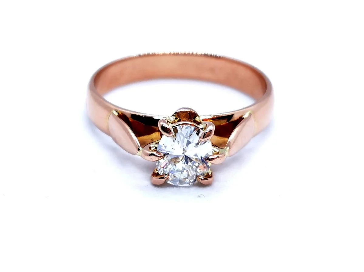 Bague Solitaire Or rose Diamant - Image 10