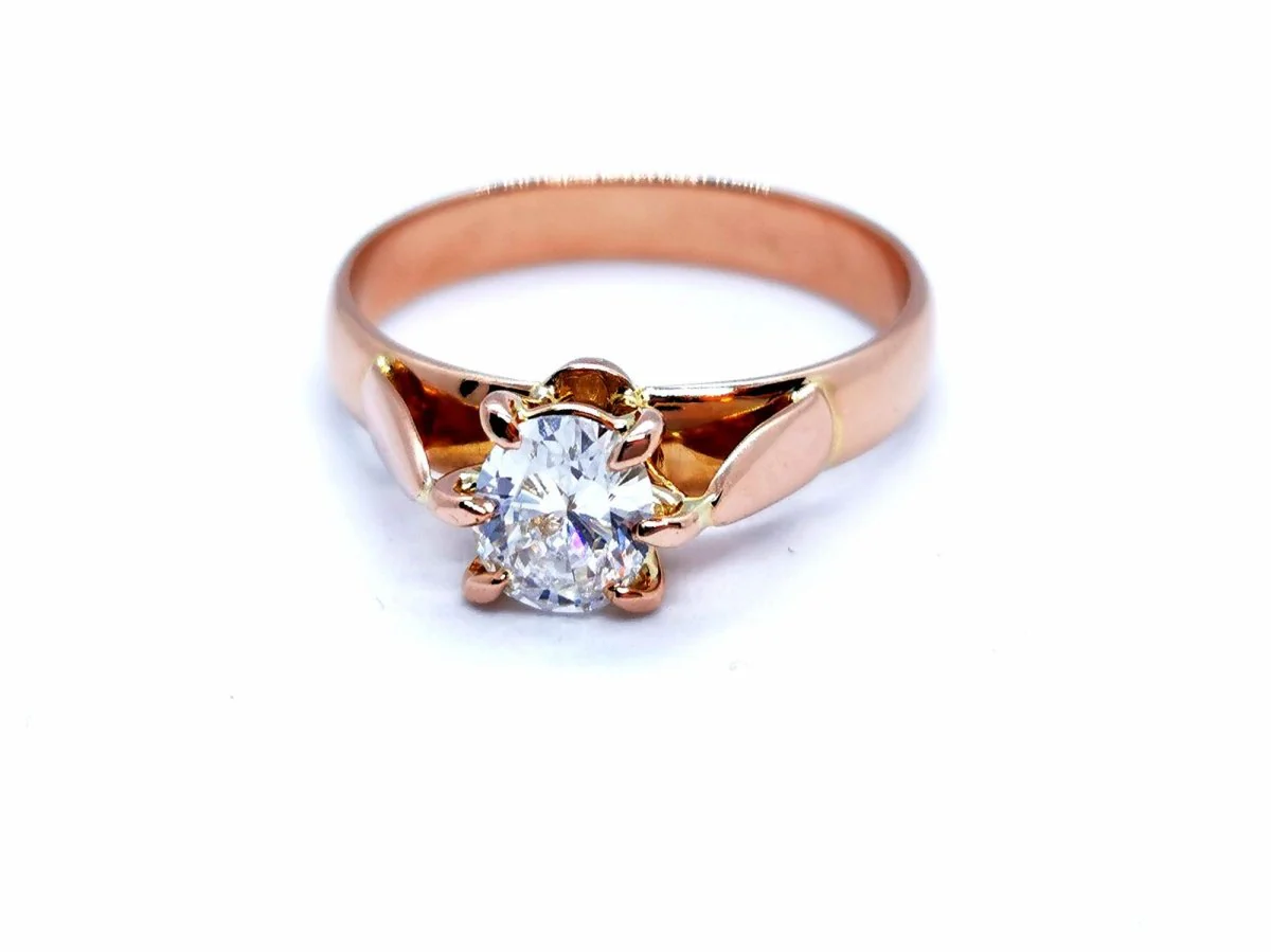 Bague Solitaire Or rose Diamant - Image 2