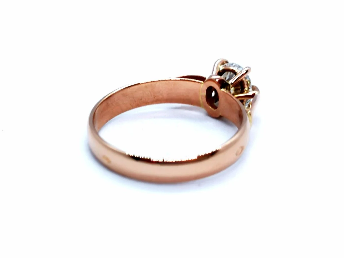 Bague Solitaire Or rose Diamant - Image 5