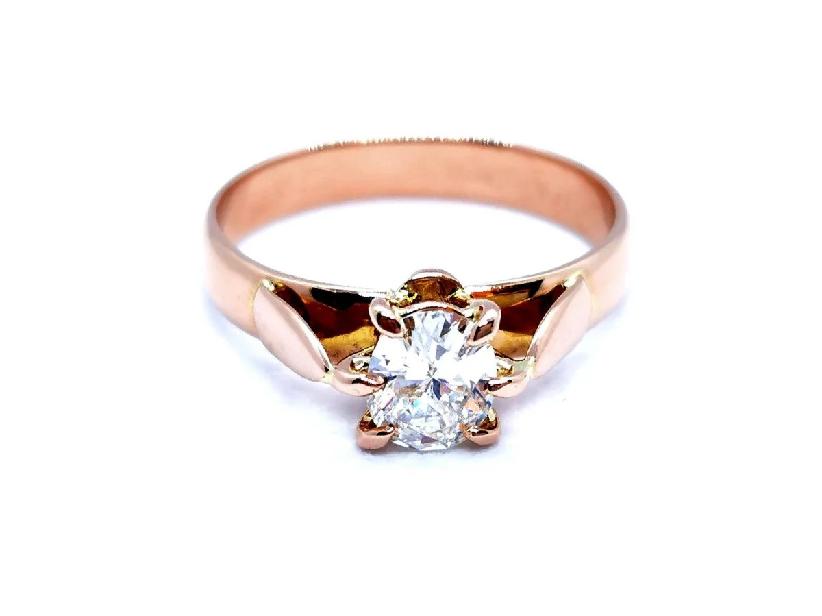 Bague Solitaire Or rose Diamant - Image 8
