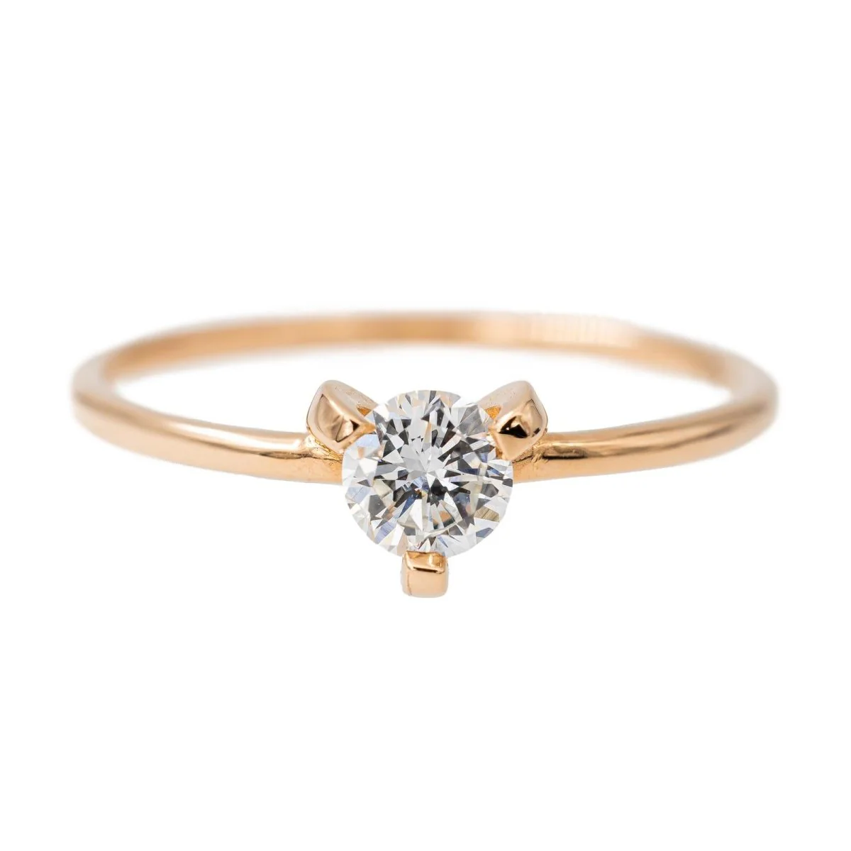 Bague Solitaire en or rose et diamant