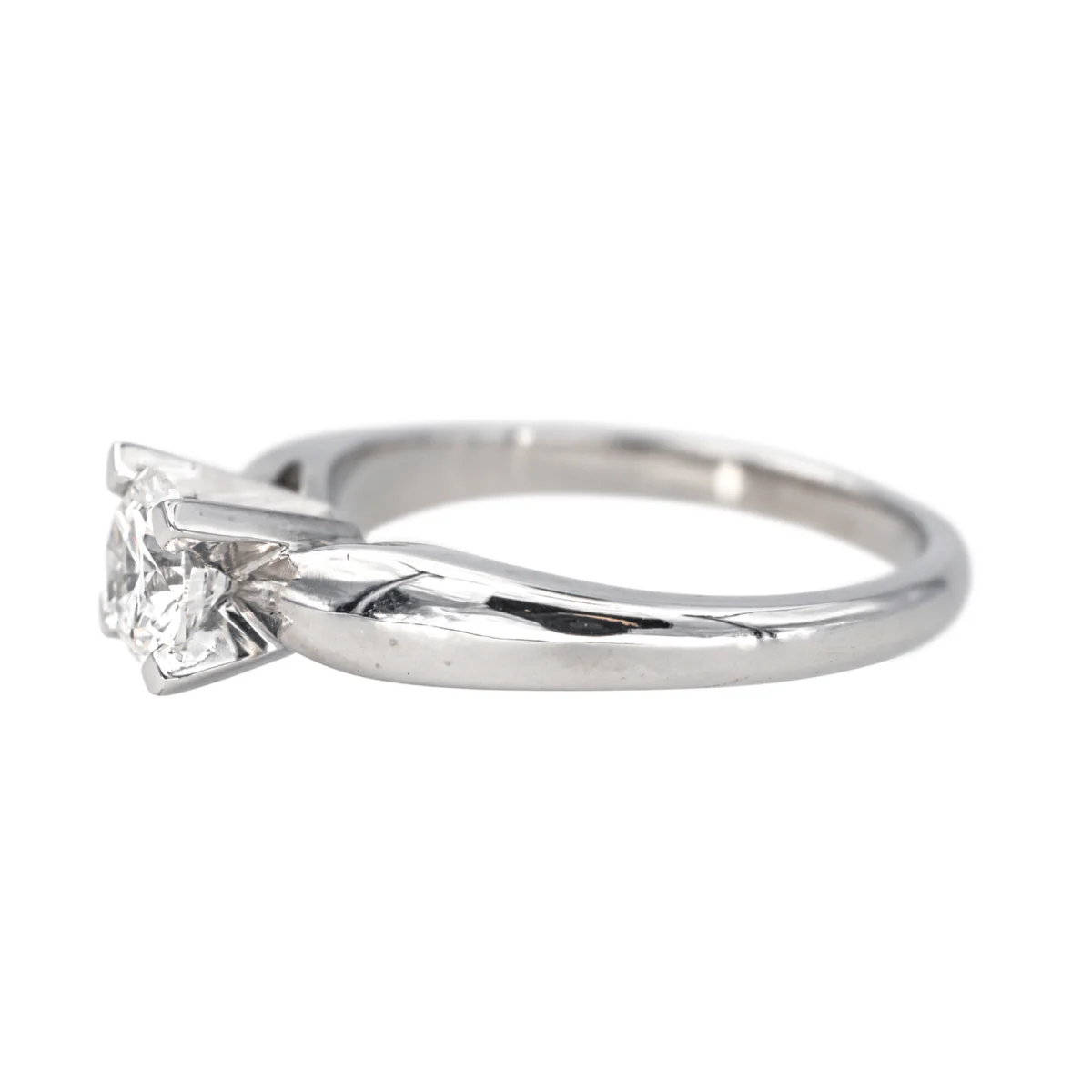 Bague Solitaire en platine et diamant - Image 4