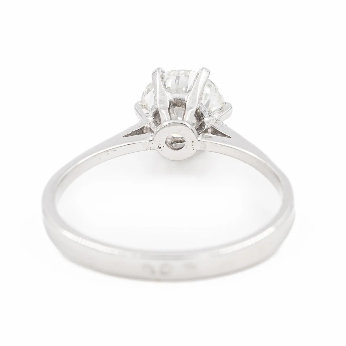 Bague Solitaire en platine et diamant - Image 6