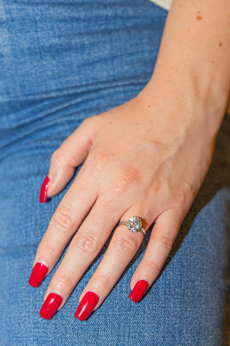 Bague Solitaire platine et diamant - Image 2