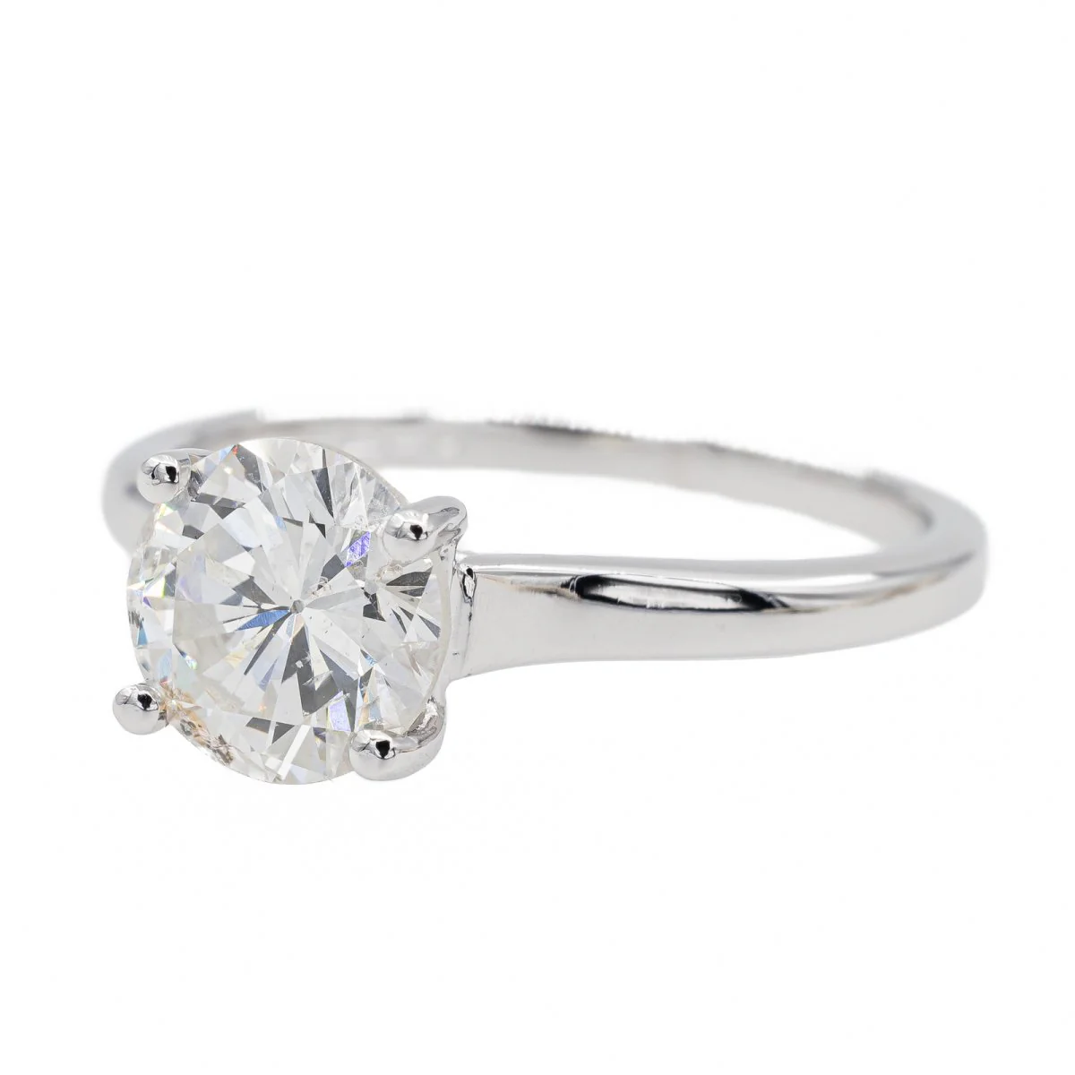 Bague Solitaire en platine et diamant - Image 3