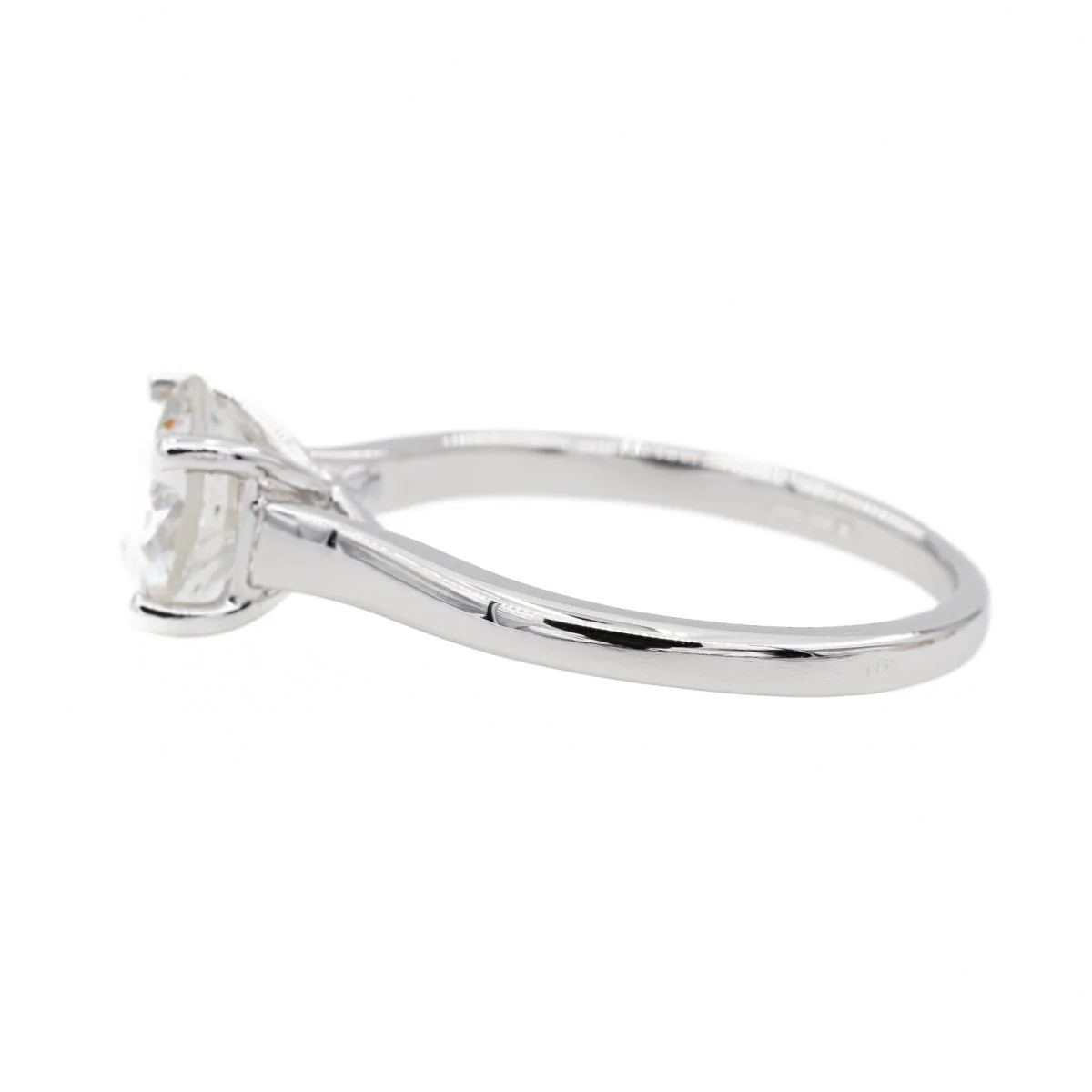Bague Solitaire en platine et diamant - Image 4
