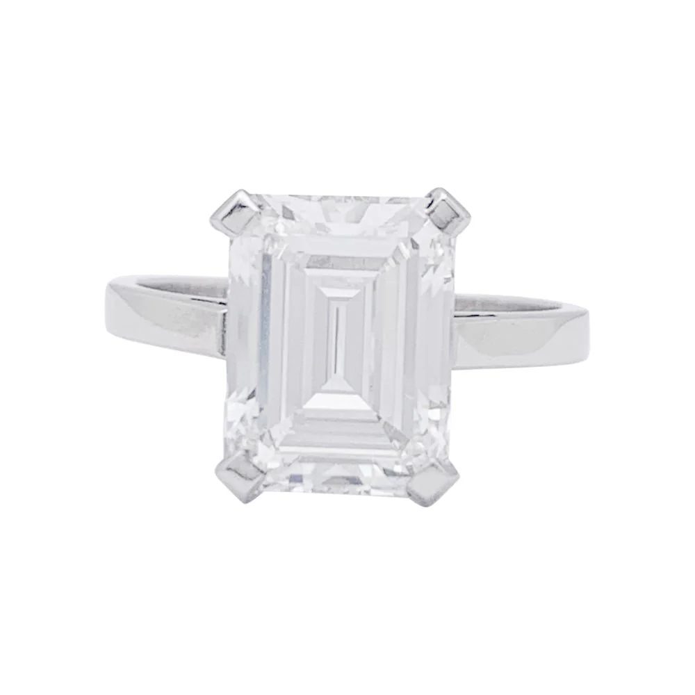 Bague Solitaire en platine, or blanc et diamant