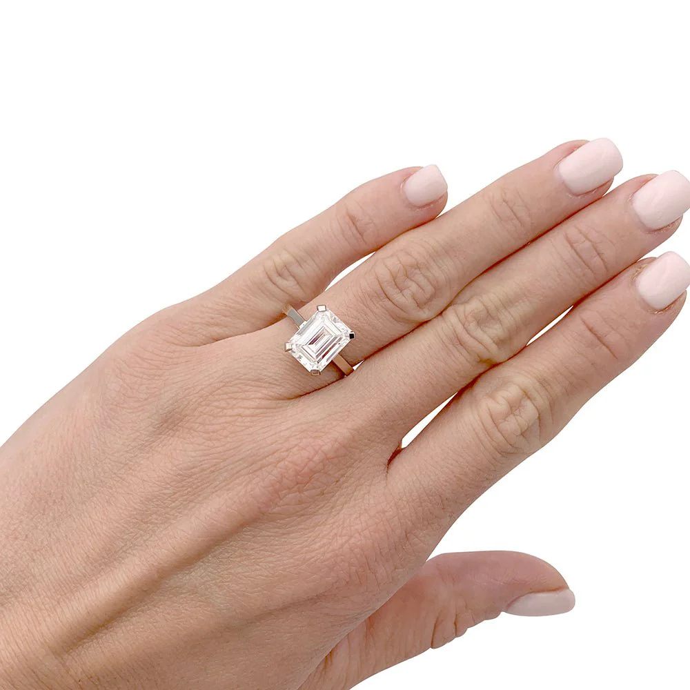 Bague Solitaire en platine, or blanc et diamant - Image 2