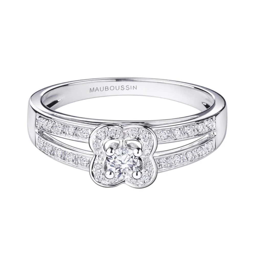Bague Solitaire MAUBOUSSIN en or blanc et diamants - Image 4