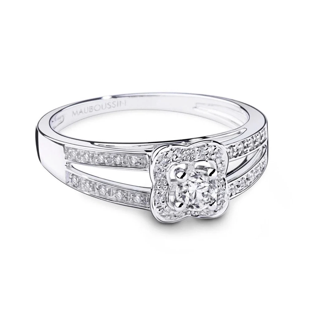 Bague Solitaire MAUBOUSSIN en or blanc et diamants - Image 5