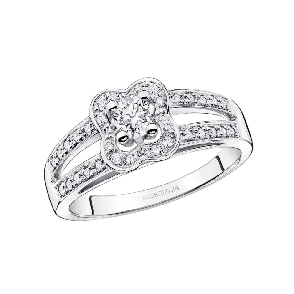 Bague Solitaire MAUBOUSSIN en or blanc et diamants - Image 6