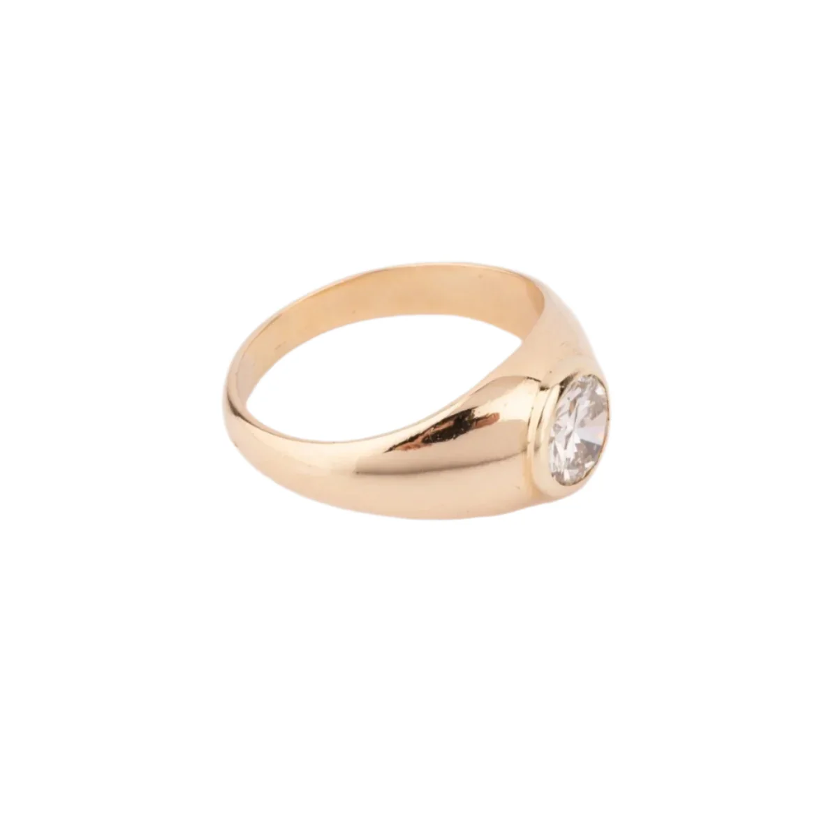 Bague Solitaire en or jaune et diamant - Image 3