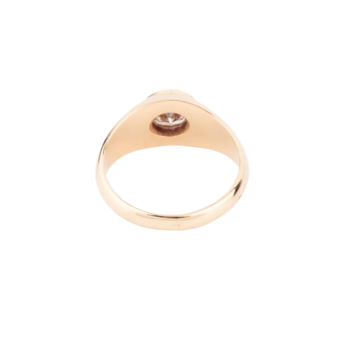 Bague Solitaire en or jaune et diamant - Image 4