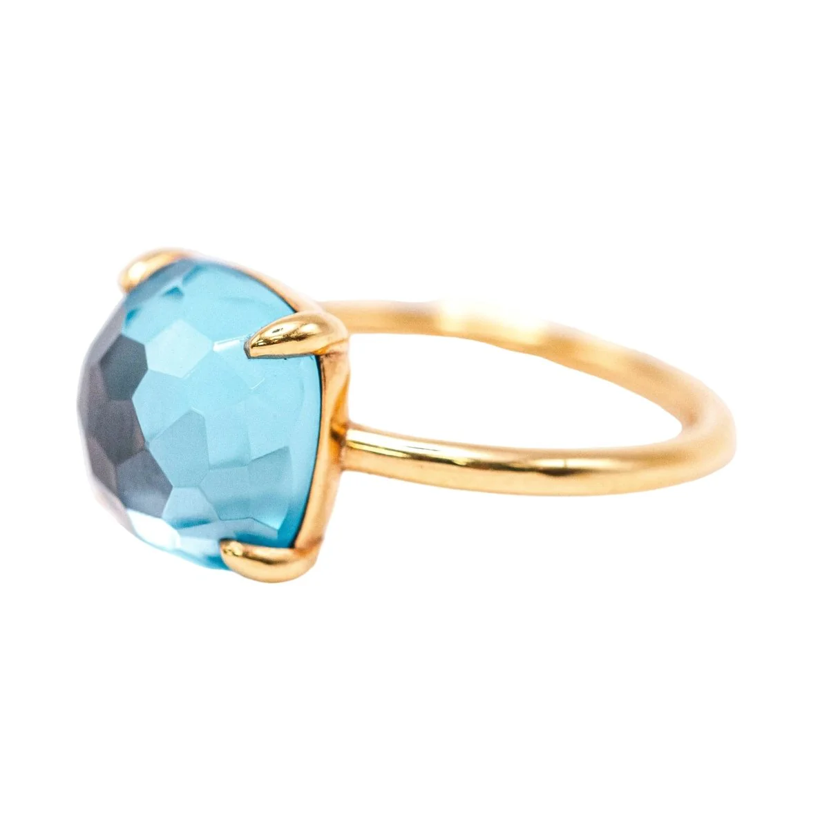 Bague Solitaire SWISS TOPAS en or jaune et topaze - Image 2