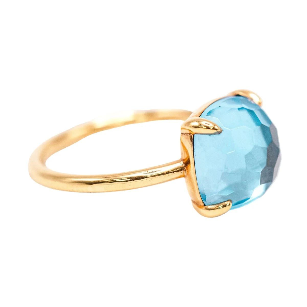 Bague Solitaire SWISS TOPAS en or jaune et topaze - Image 4