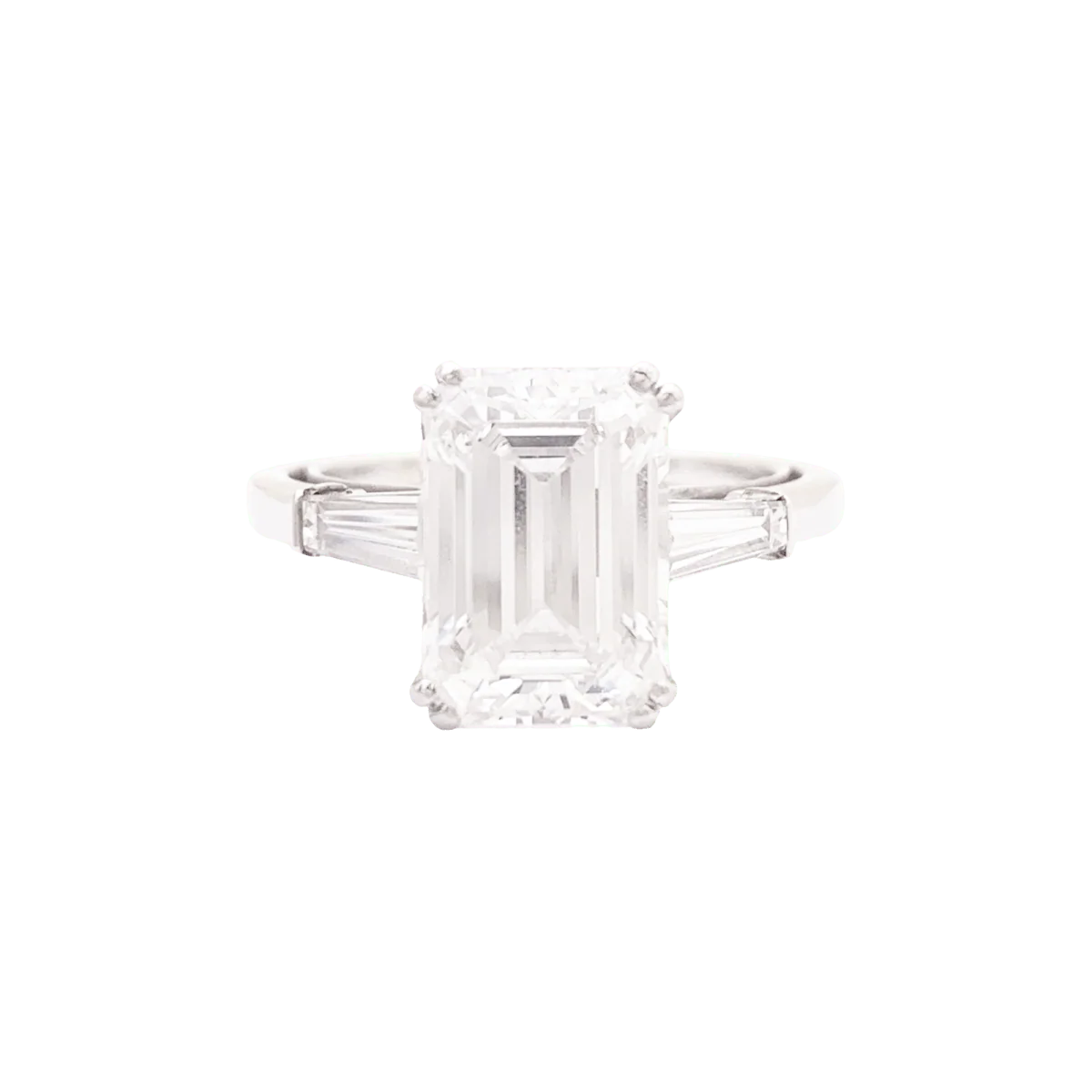 Bague Solitaire VAN CLEEF & ARPELS en or blanc, platine et diamants