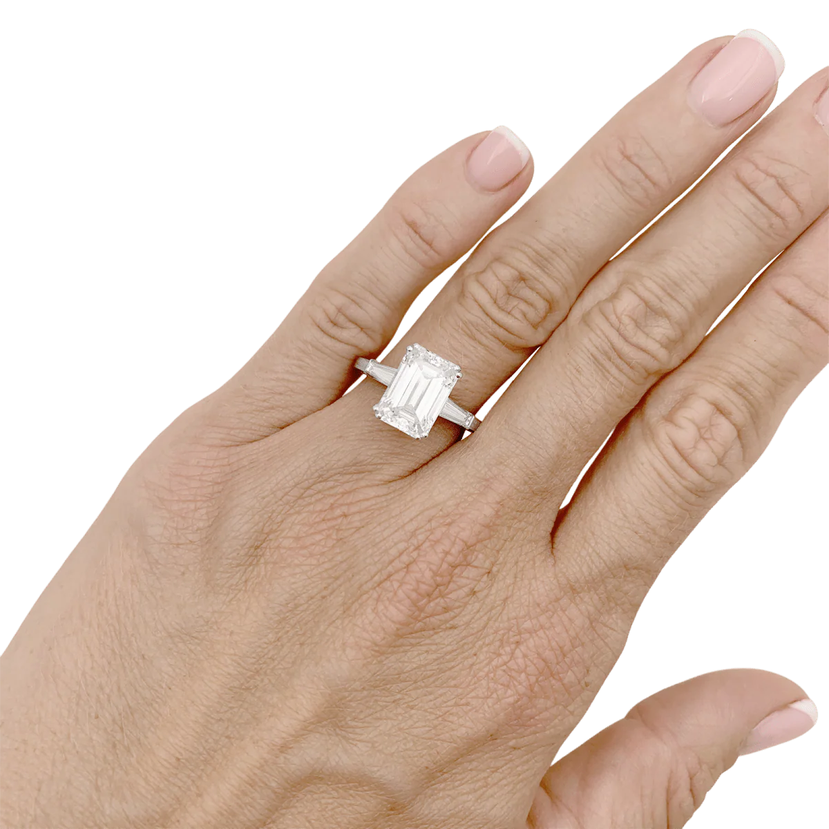 Bague Solitaire VAN CLEEF & ARPELS en or blanc, platine et diamants - Image 2