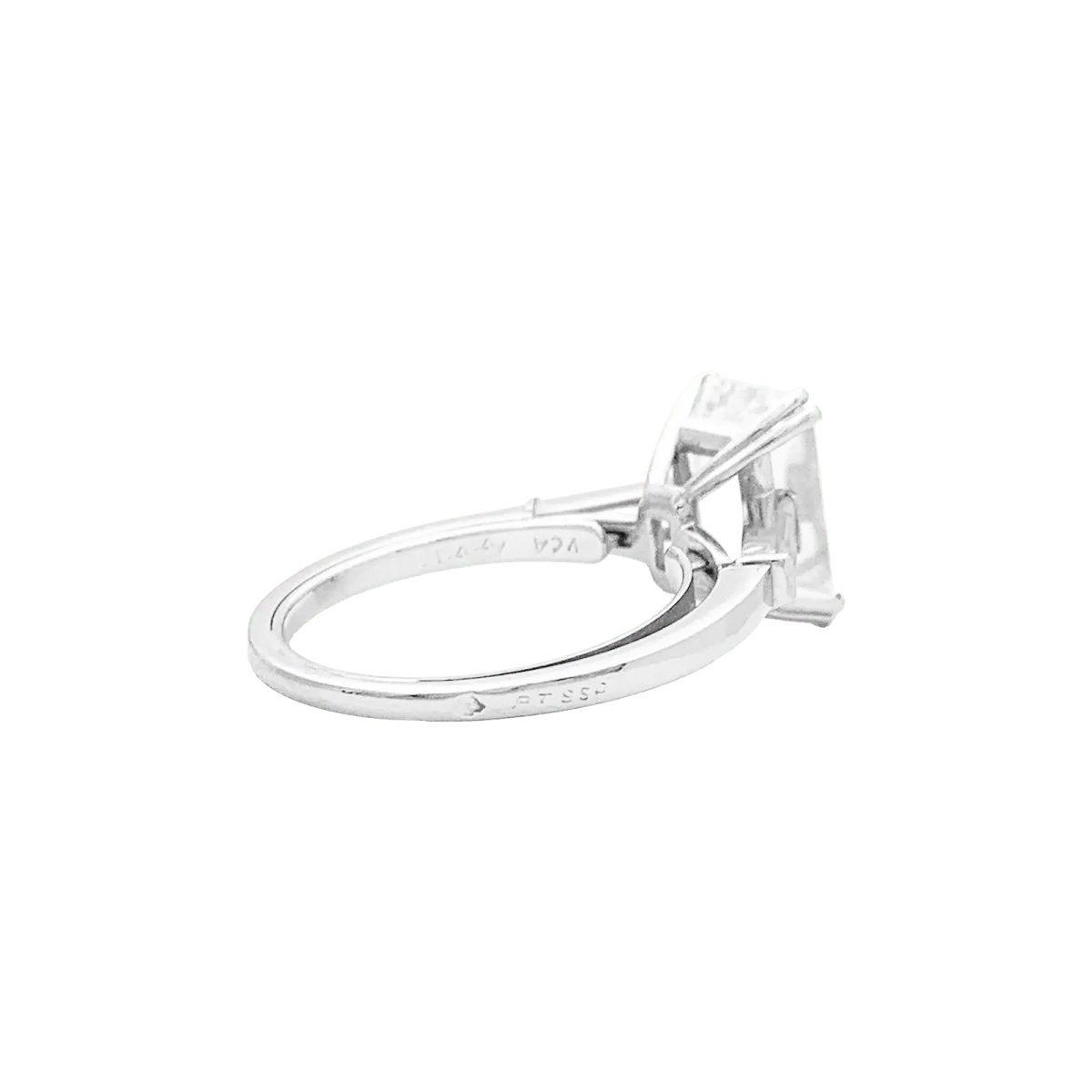Bague Solitaire VAN CLEEF & ARPELS en or blanc, platine et diamants - Image 6
