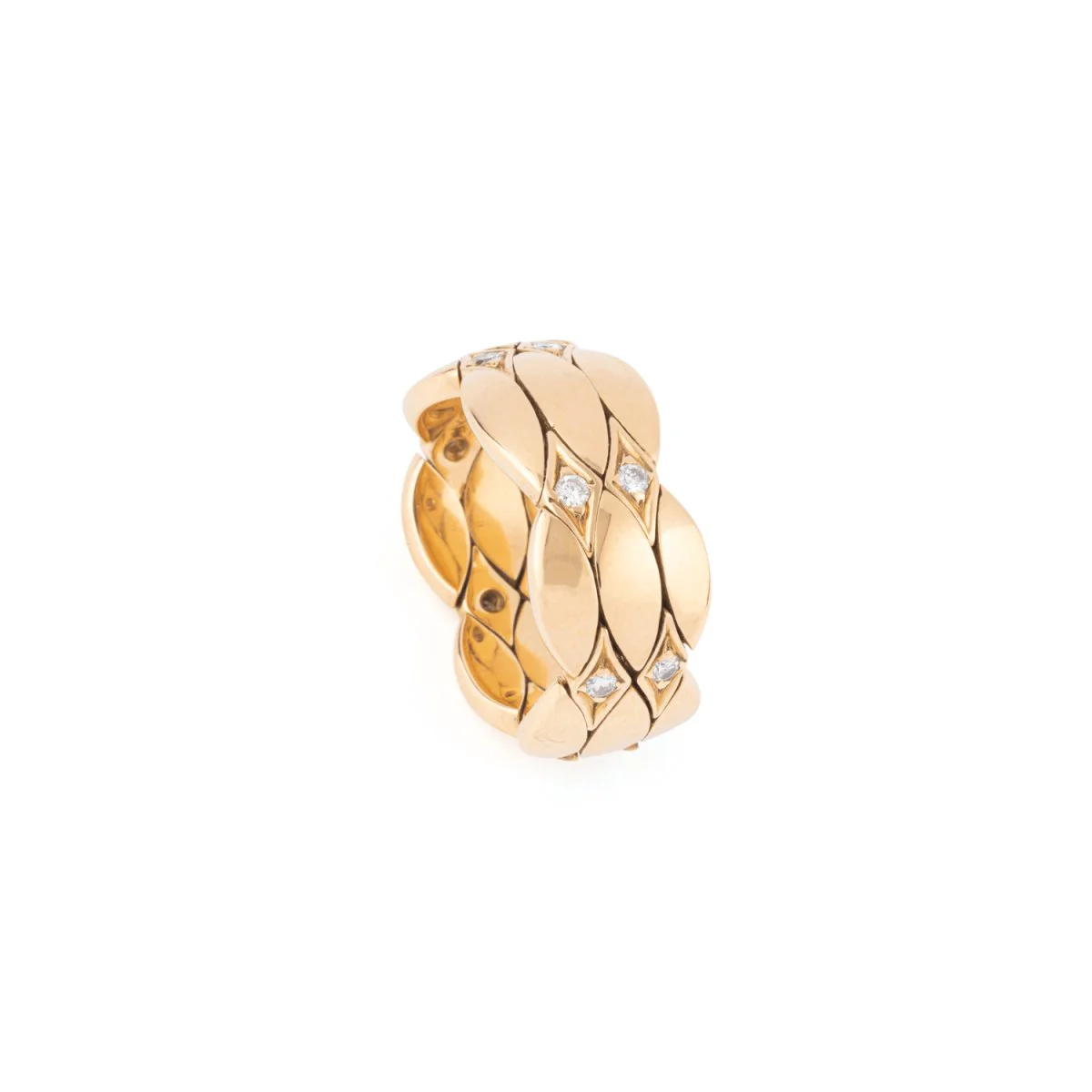 Bague souple en or jaune et diamants, CARTIER - Image 3
