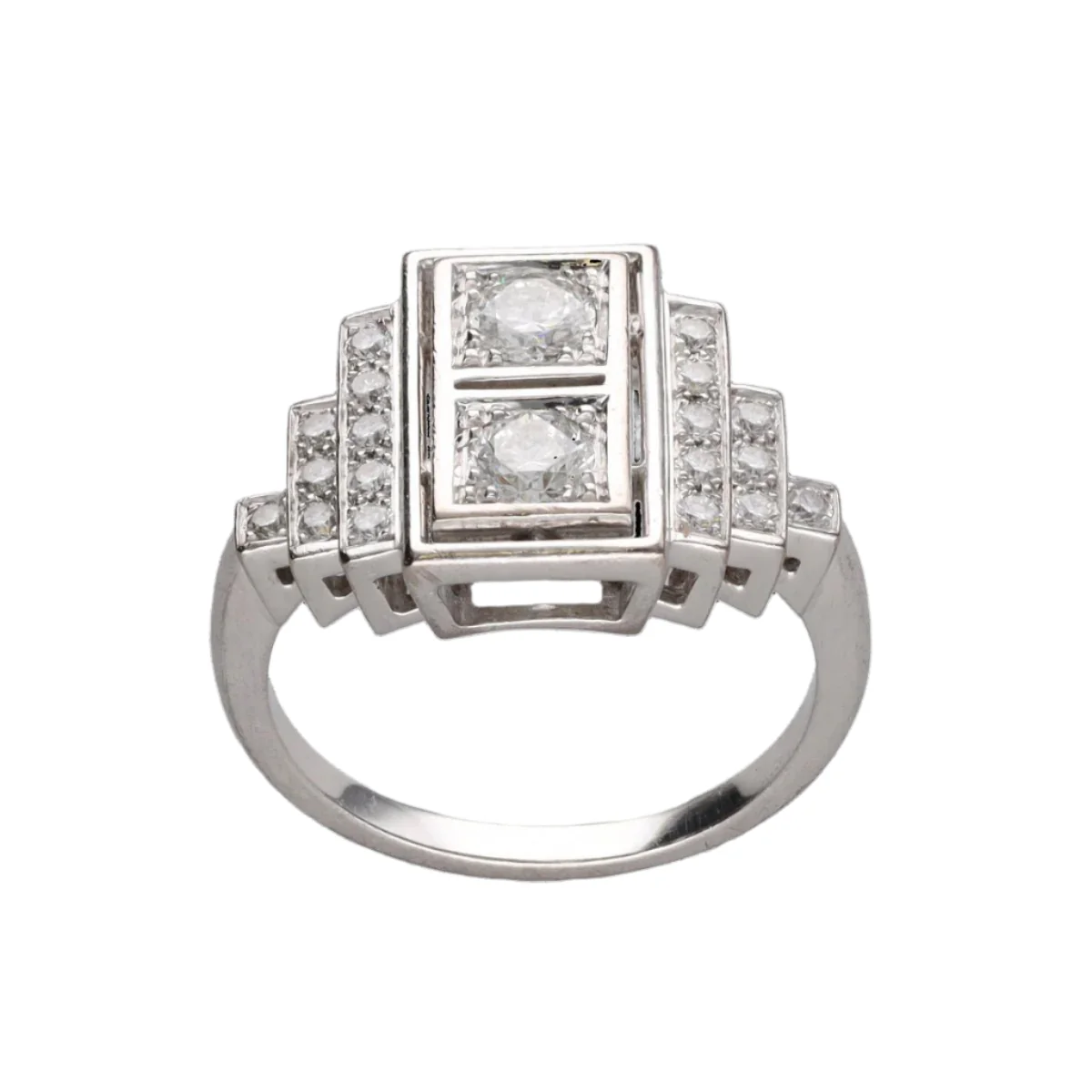 Bague Art déco en or blanc et diamants - Image 3
