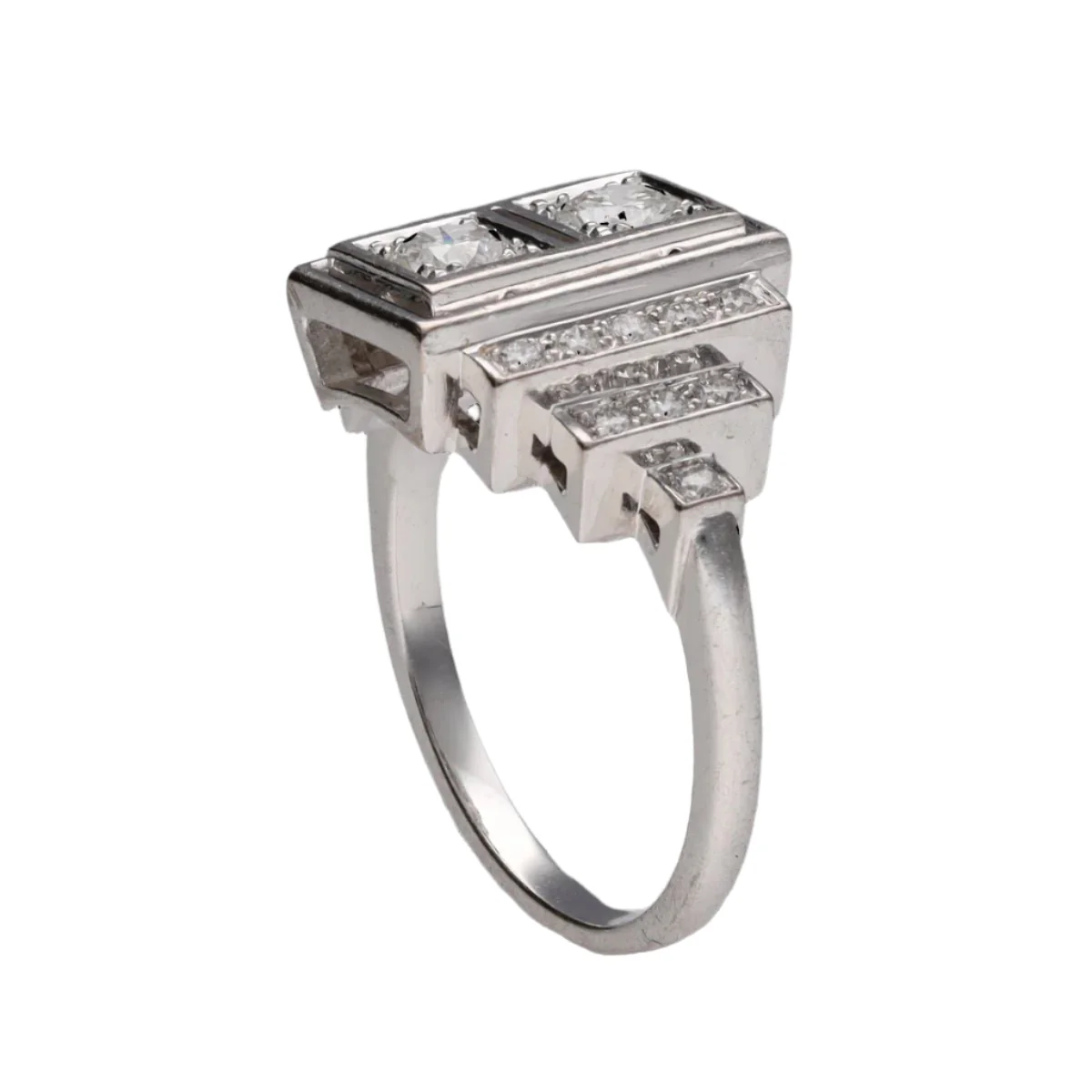 Bague Art déco en or blanc et diamants - Image 7