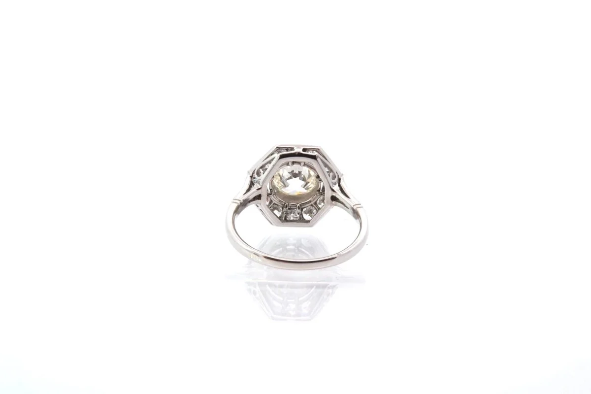 Bague style art déco en platine sertie de diamants - Image 6