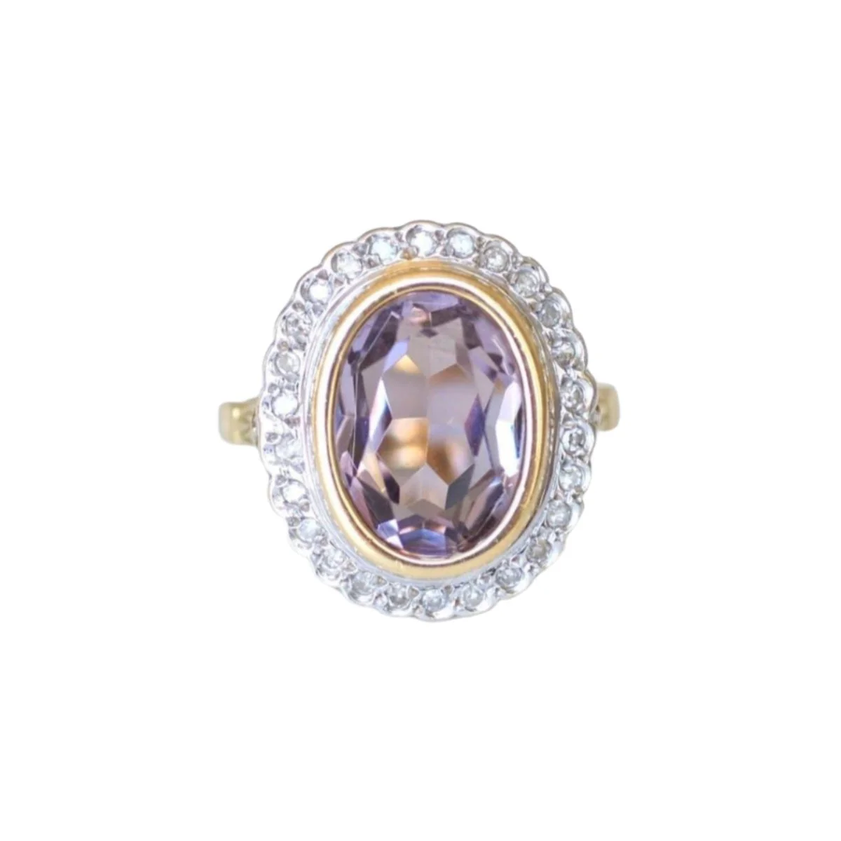 Bague Style Art Déco Améthyste et Diamants