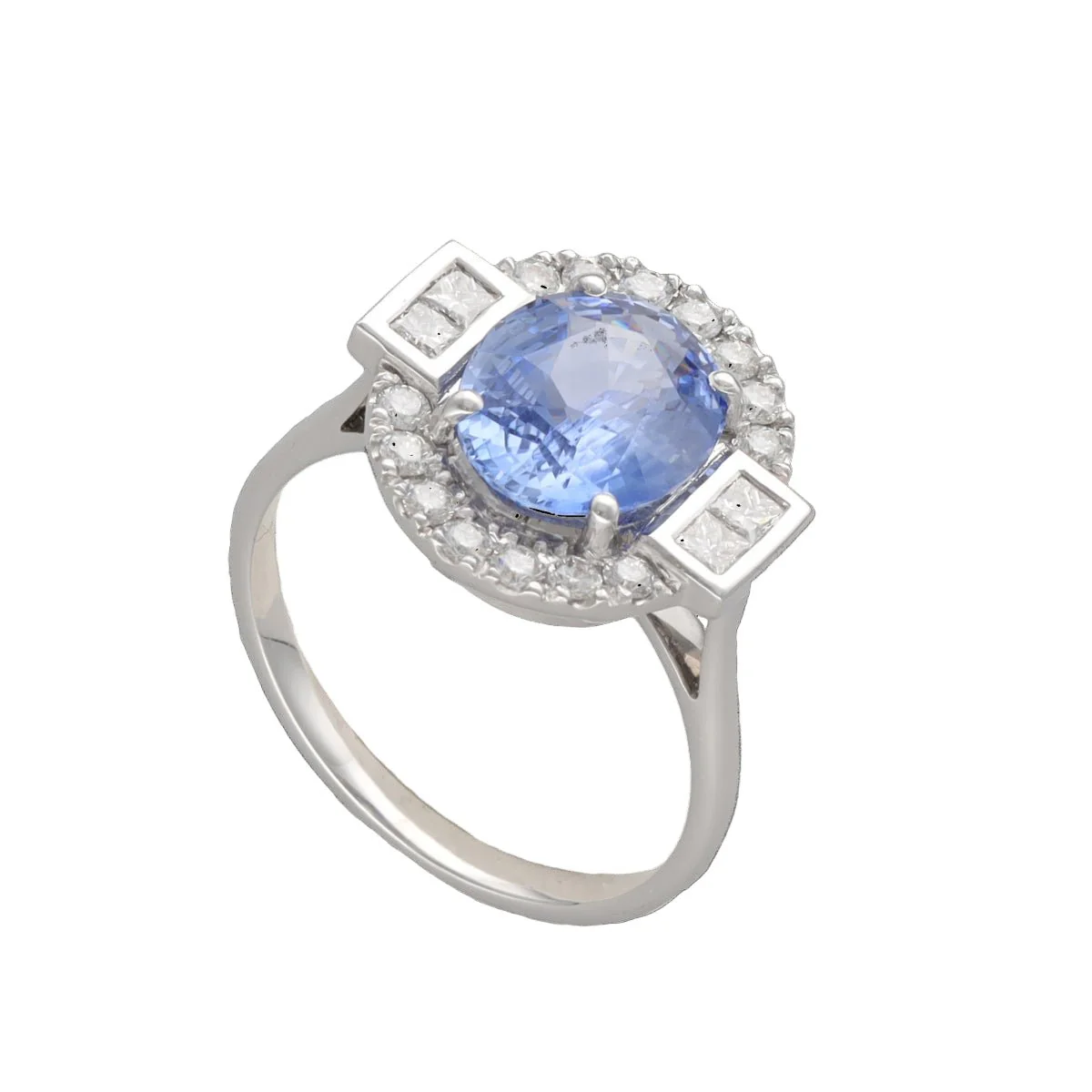 Bague Entourage en saphir et diamants - Image 2
