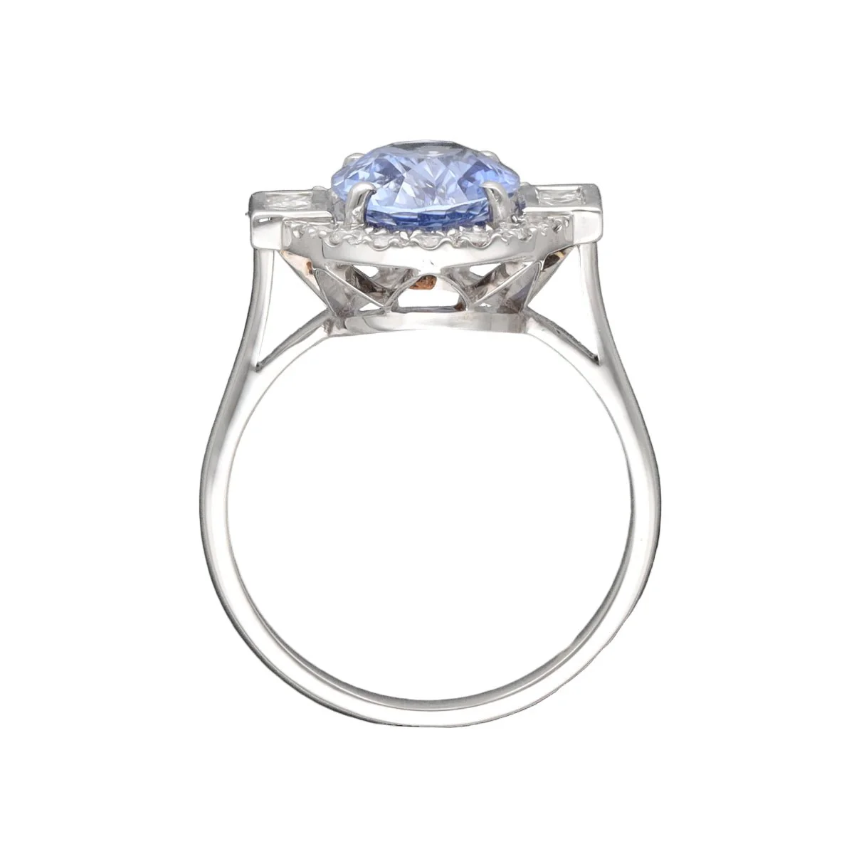 Bague Entourage en saphir et diamants - Image 3