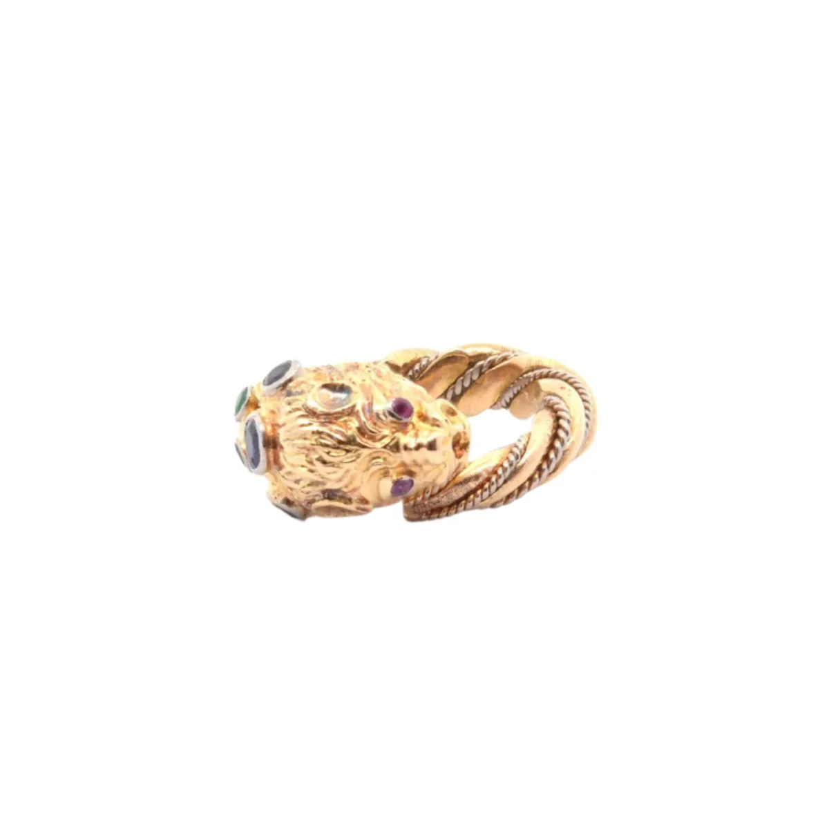 Bague en or, émeraude, saphir et rubis - Image 3