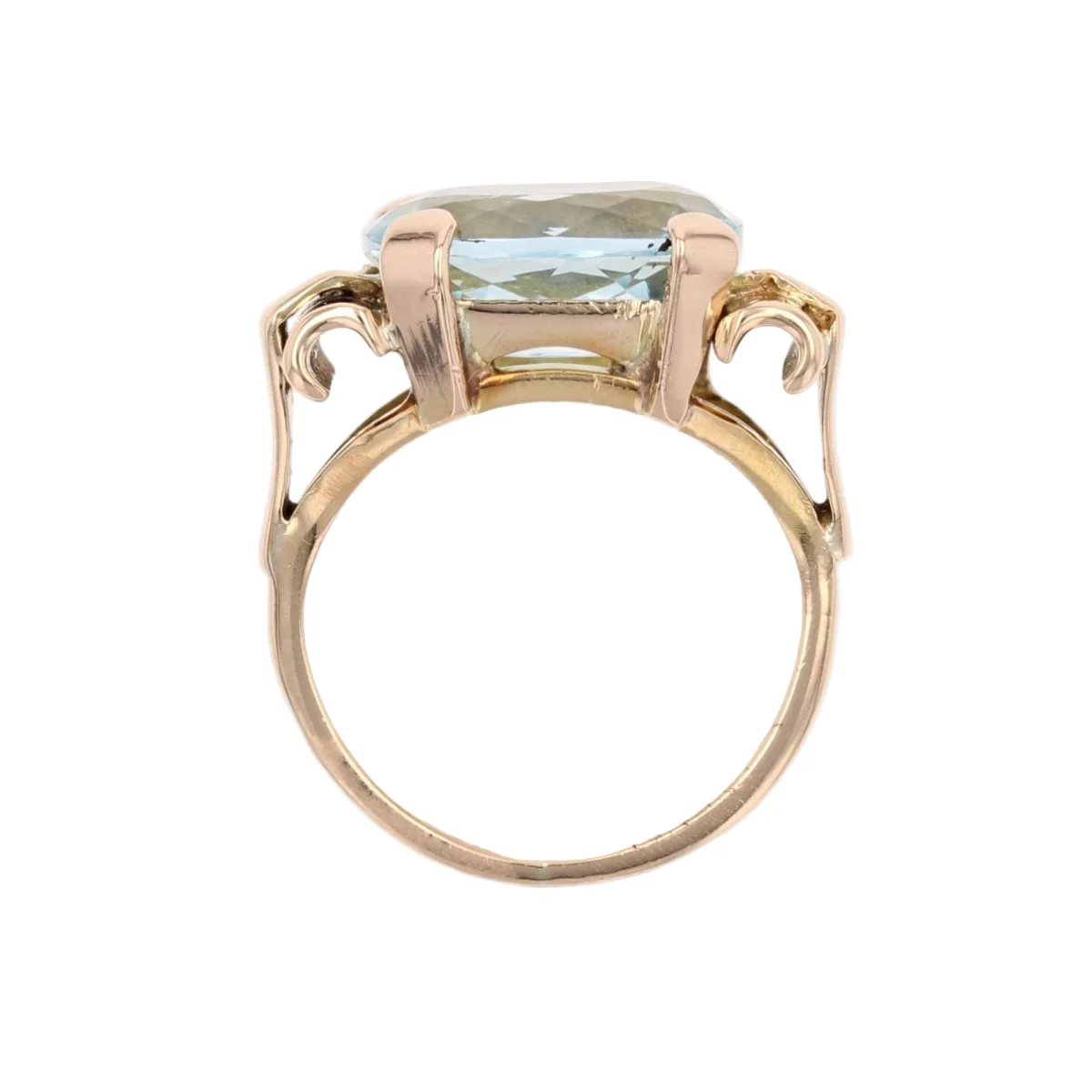Bague Tank en or rose et aigue-marine - Image 6