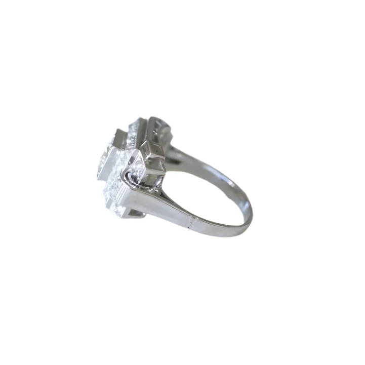 Bague Tank Art Déco en or blanc et diamants - Image 5