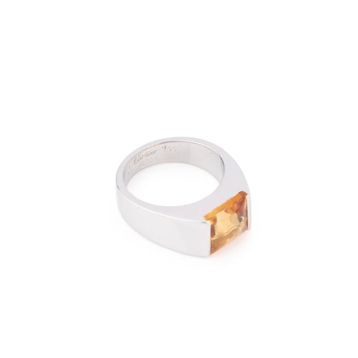 Bague CARTIER "Tank" en or blanc et citrine - Image 2