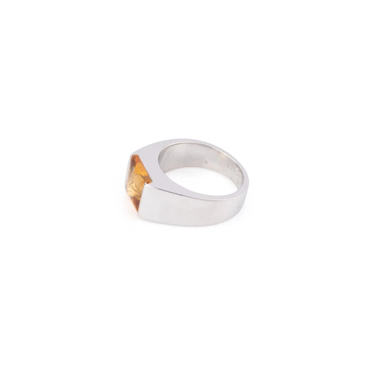 Bague CARTIER "Tank" en or blanc et citrine - Image 4