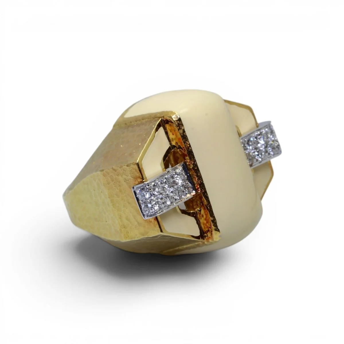 Bague Tank DAVID WEBB en or jaune, émail et diamants - Image 16