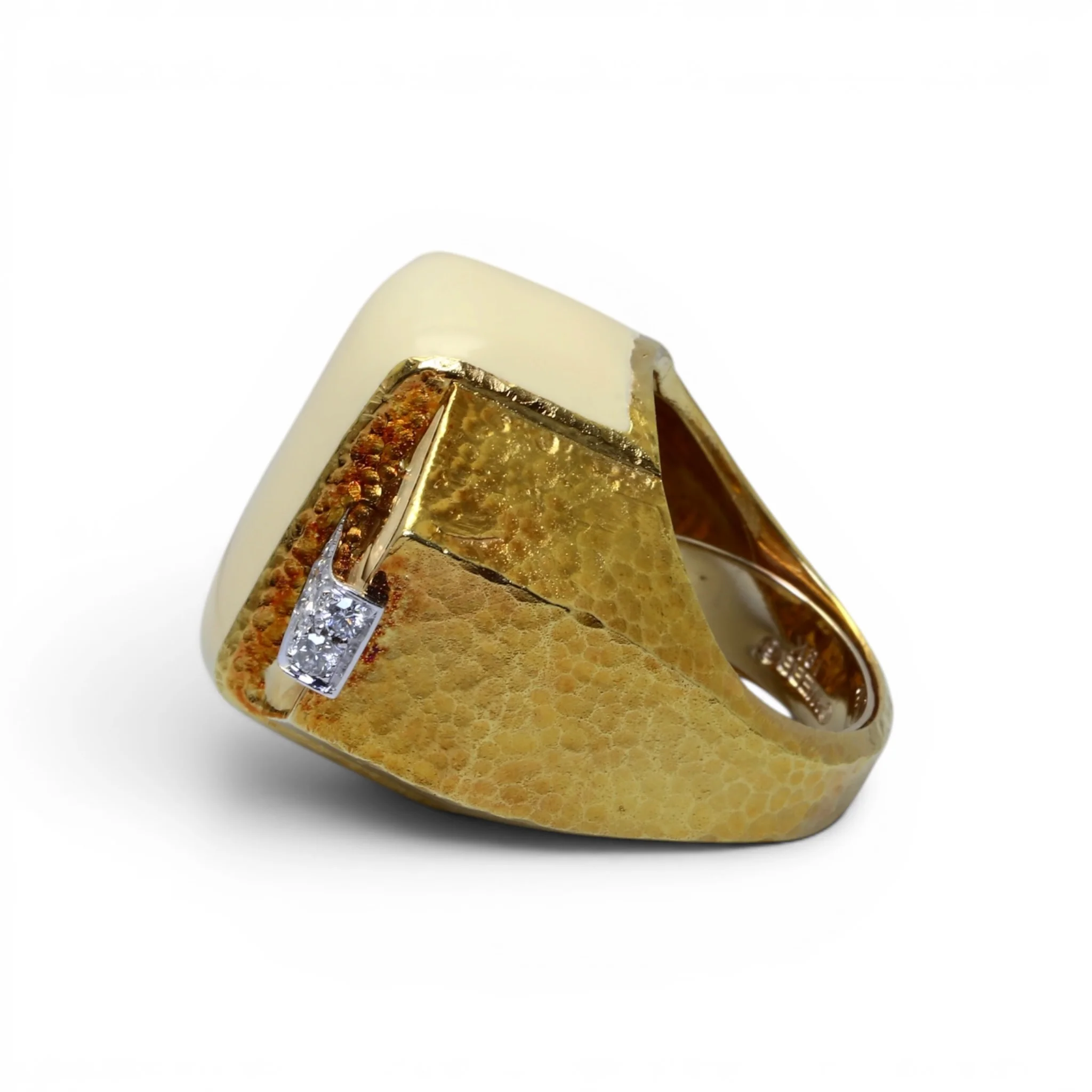 Bague Tank DAVID WEBB en or jaune, émail et diamants - Image 4