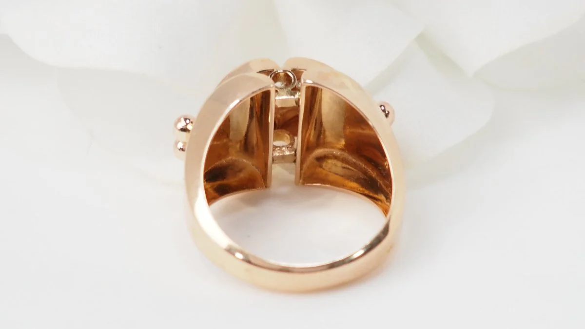 Bague tank des années 40 en or rose et diamants - Image 7