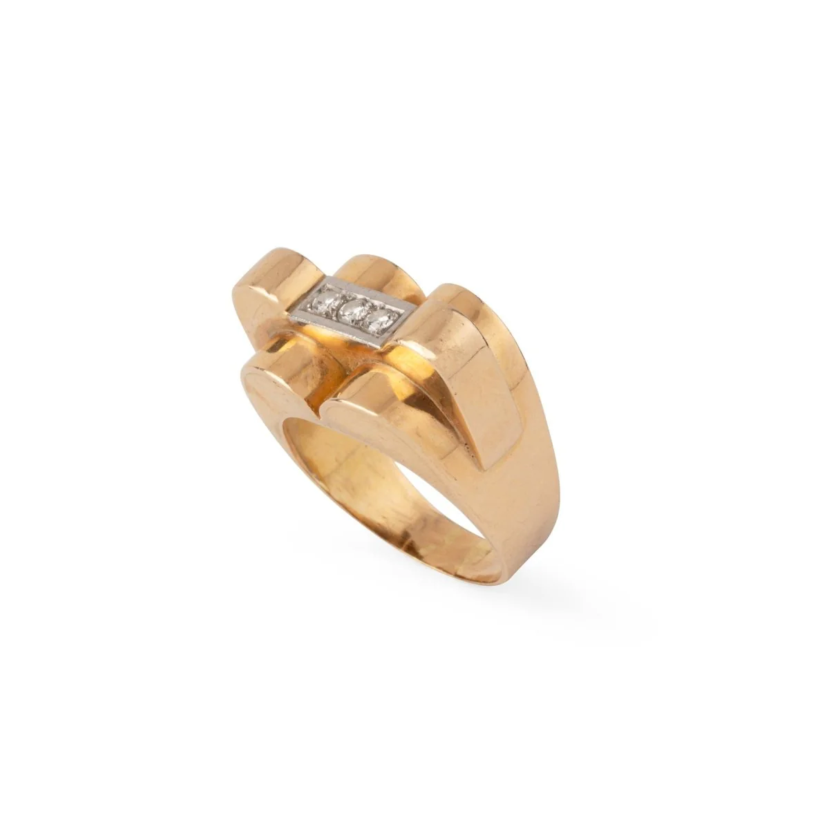 Bague Tank en or jaune et diamants - Image 10