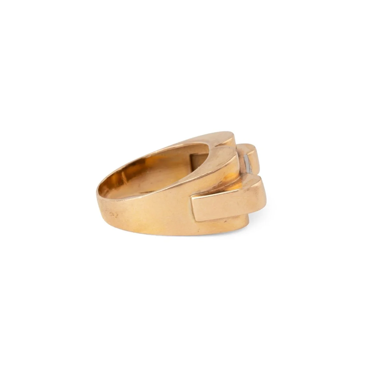 Bague Tank en or jaune et diamants - Image 4