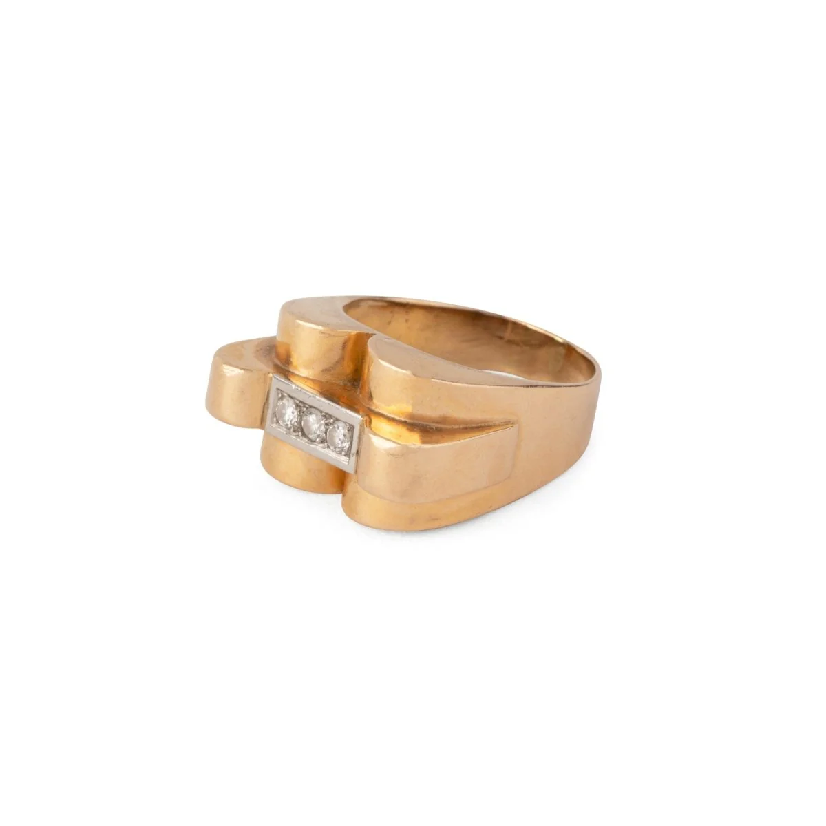 Bague Tank en or jaune et diamants - Image 9