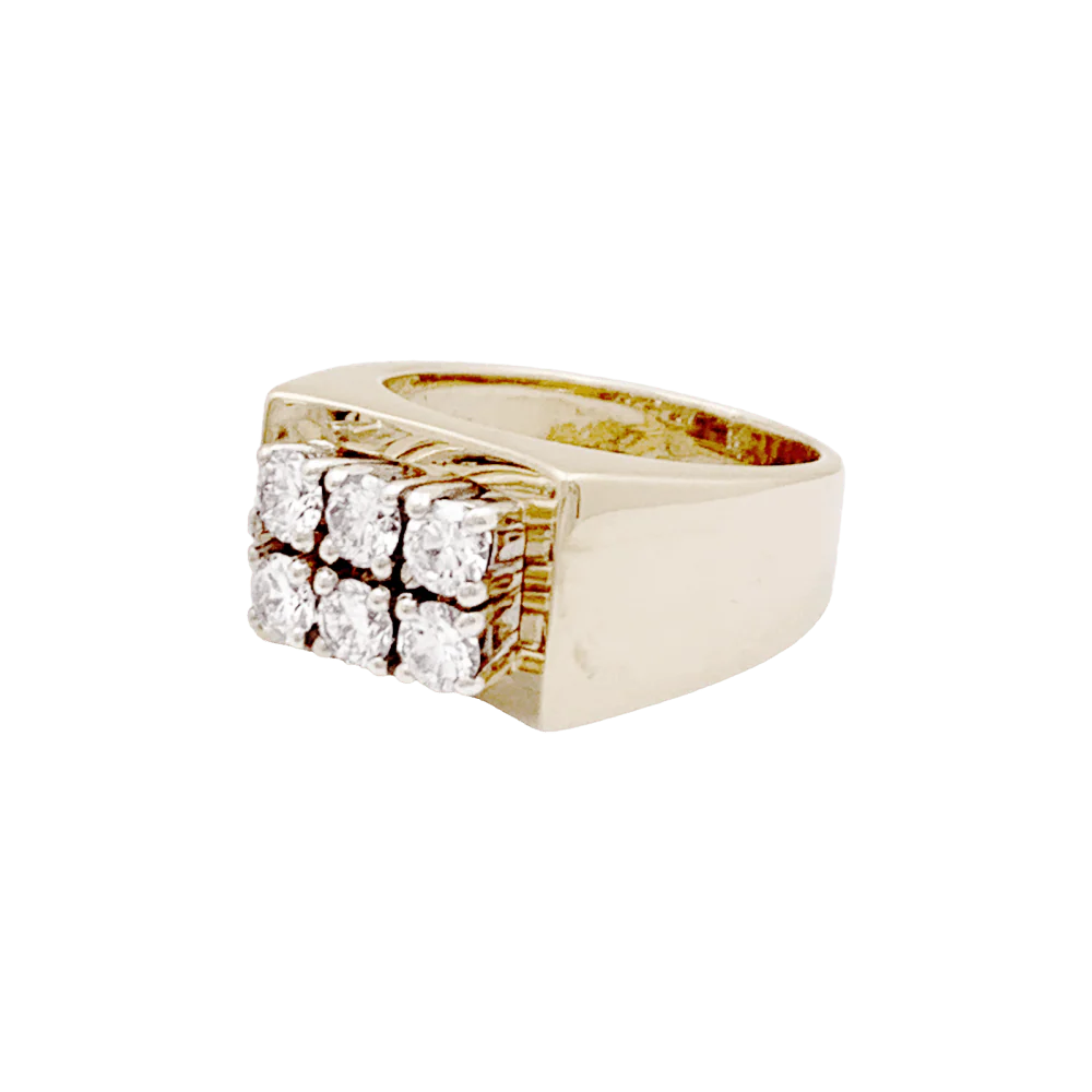 Bague Tank en or jaune, or blanc et diamants - Image 3
