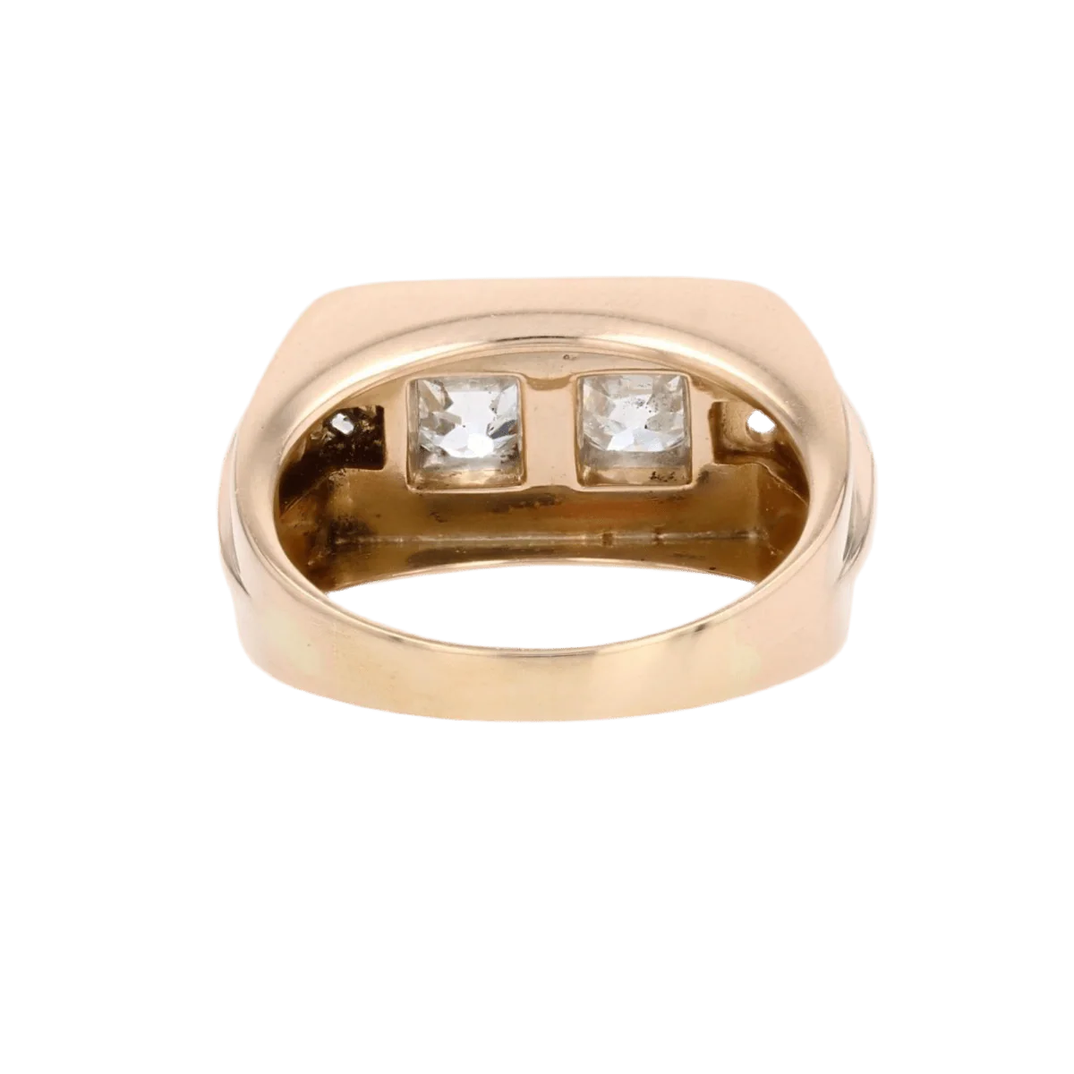 Bague Tank en or jaune, platine et diamants - Image 4