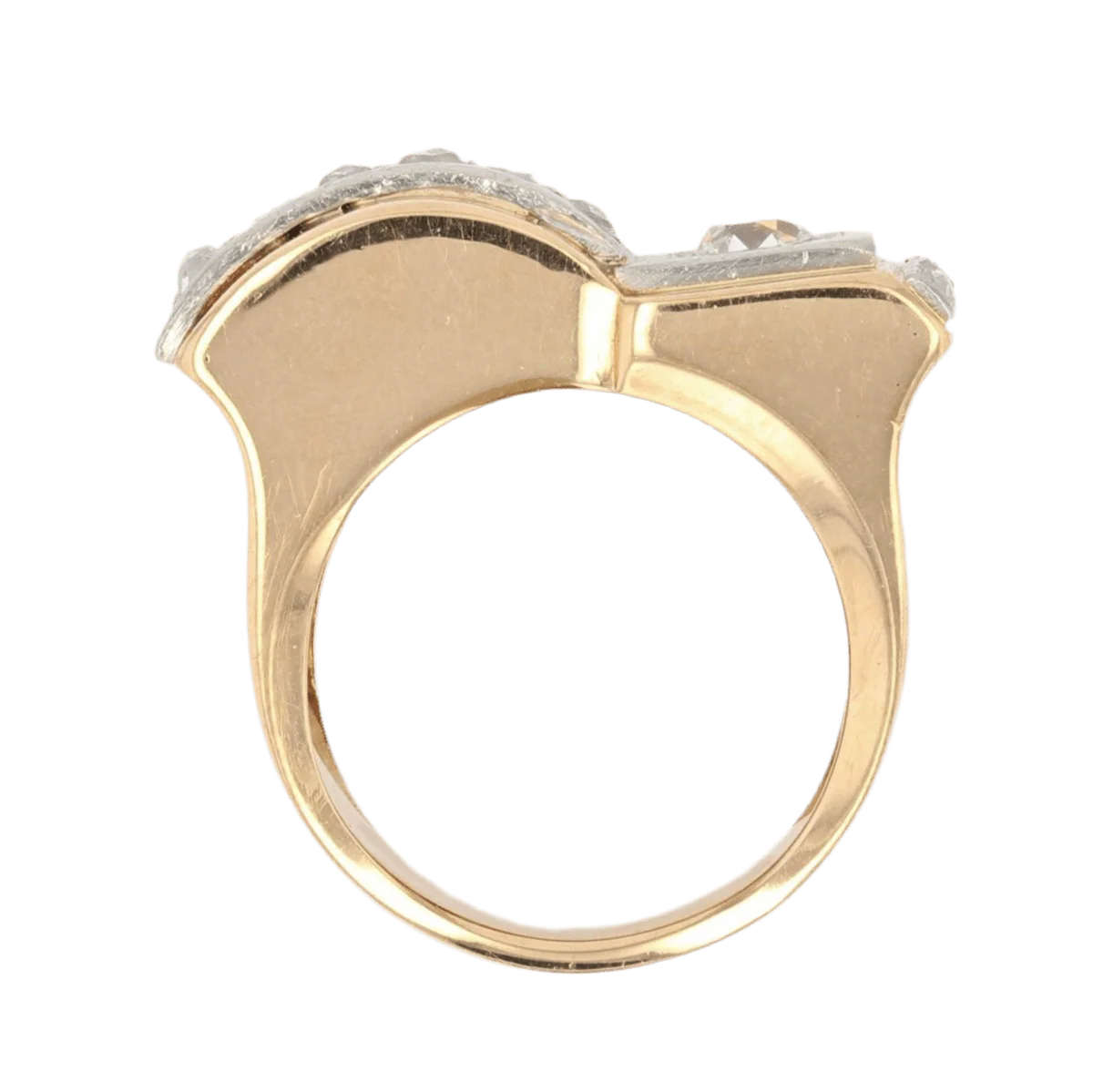 Bague Tank en or rose, platine et diamants - Image 6