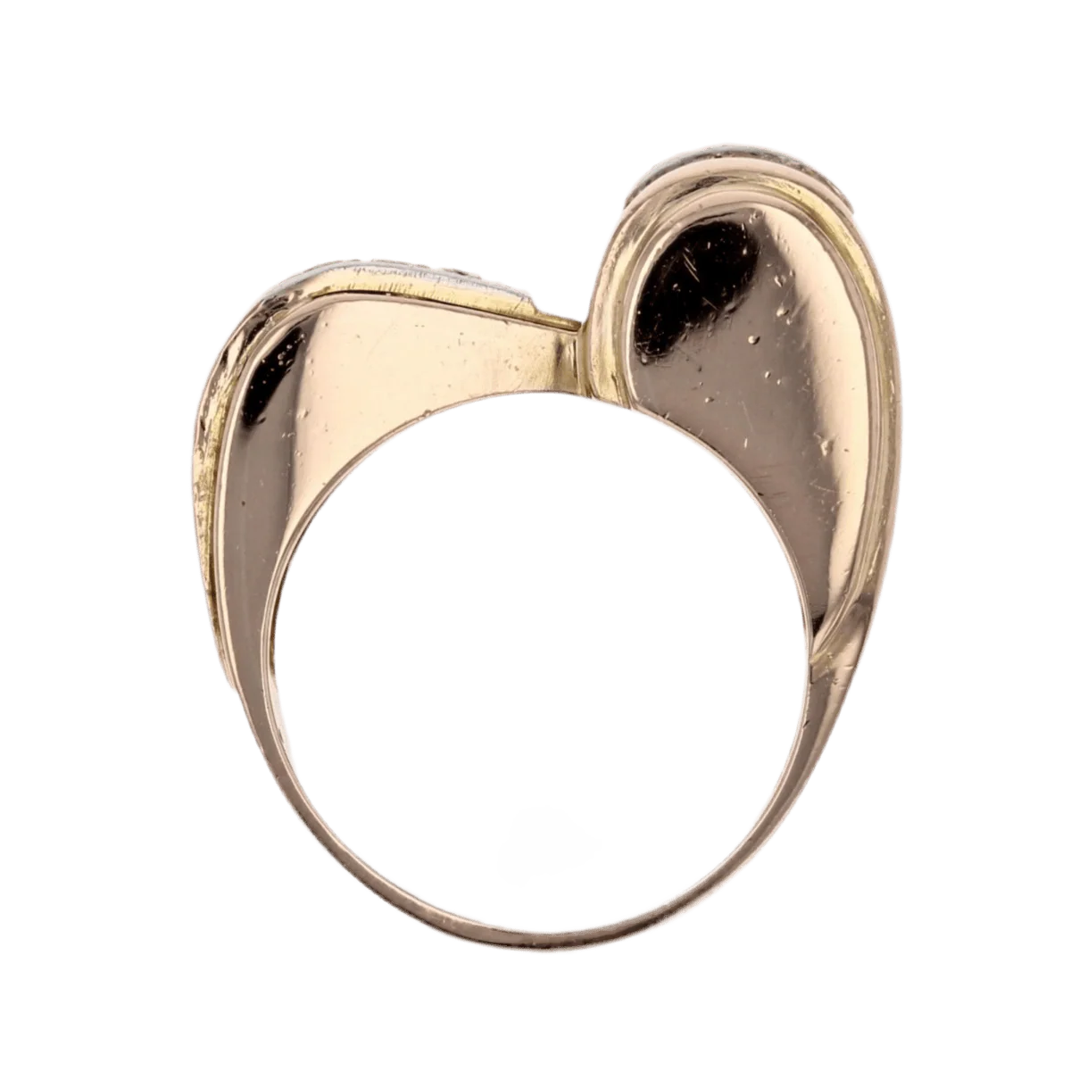 Bague Tank en or jaune, platine et diamants - Image 6