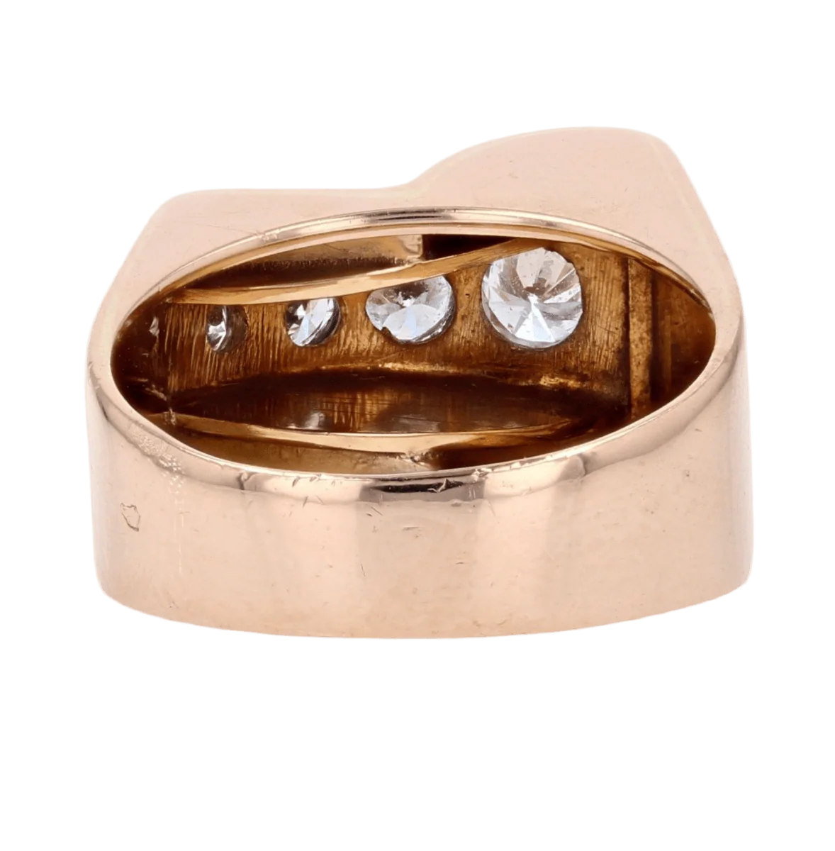Bague Tank en or rose et diamants - Image 4