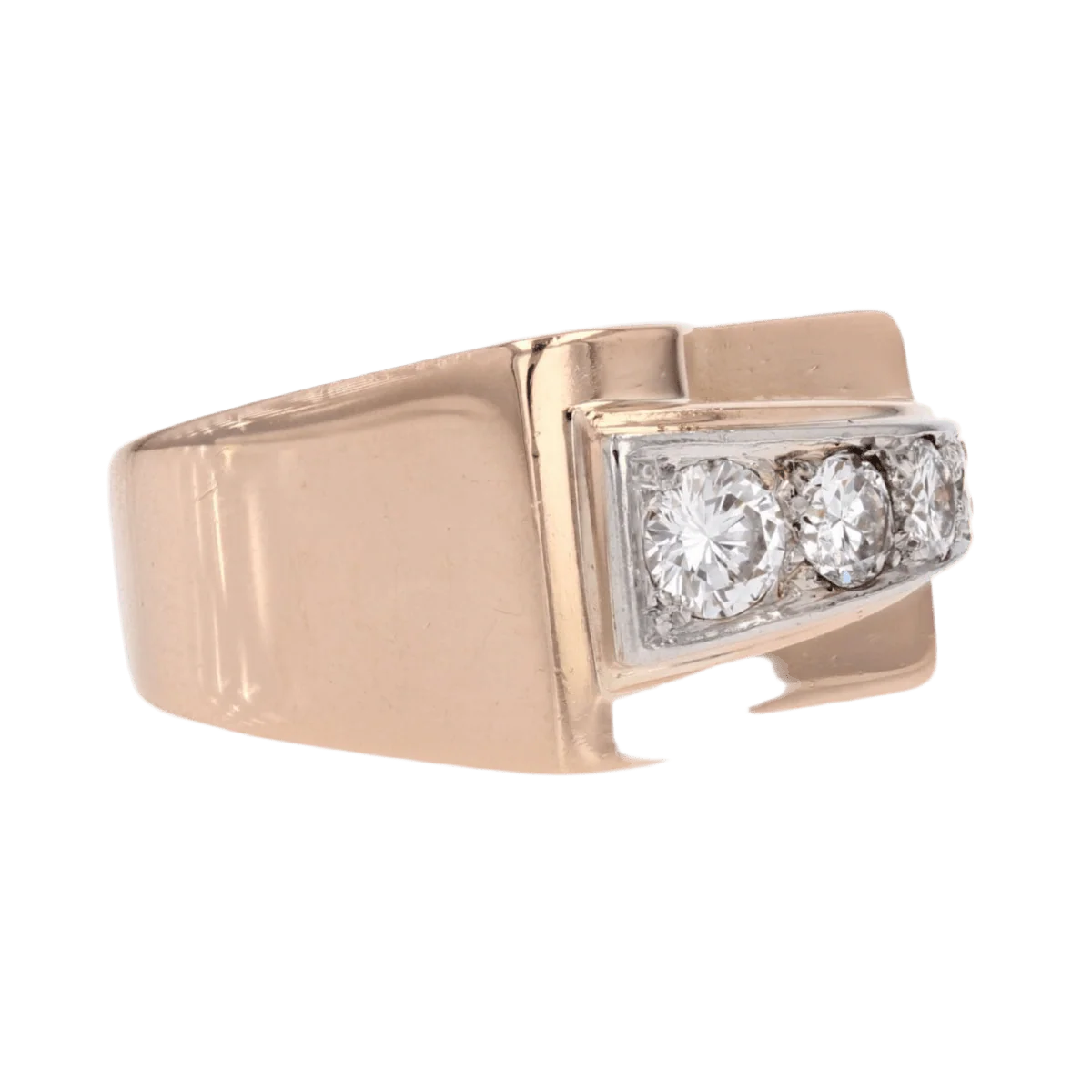 Bague Tank en or rose et diamants - Image 5