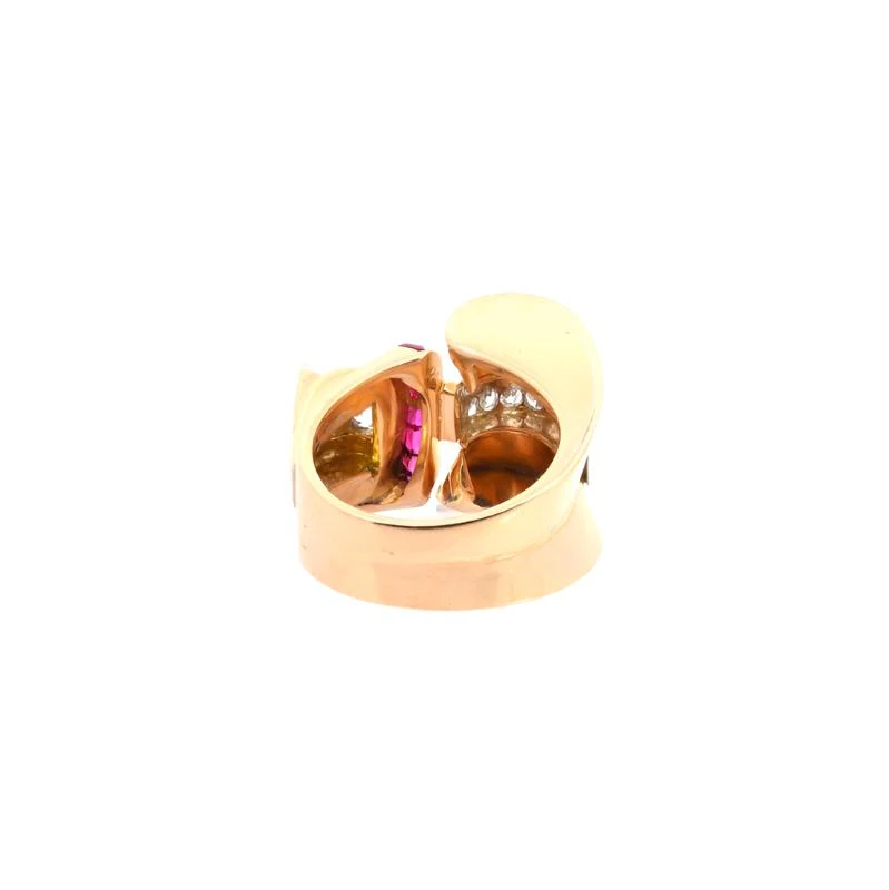 Bague tank d'occasion rubis et diamants - Image 5