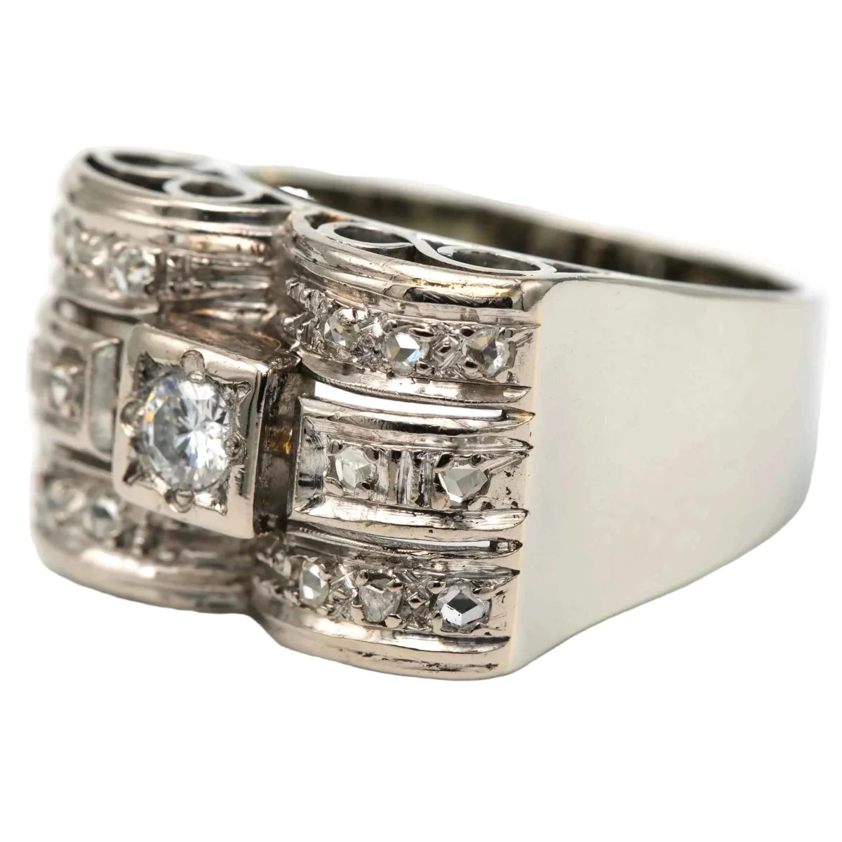 Bague Tank en or blanc et diamants - Image 2